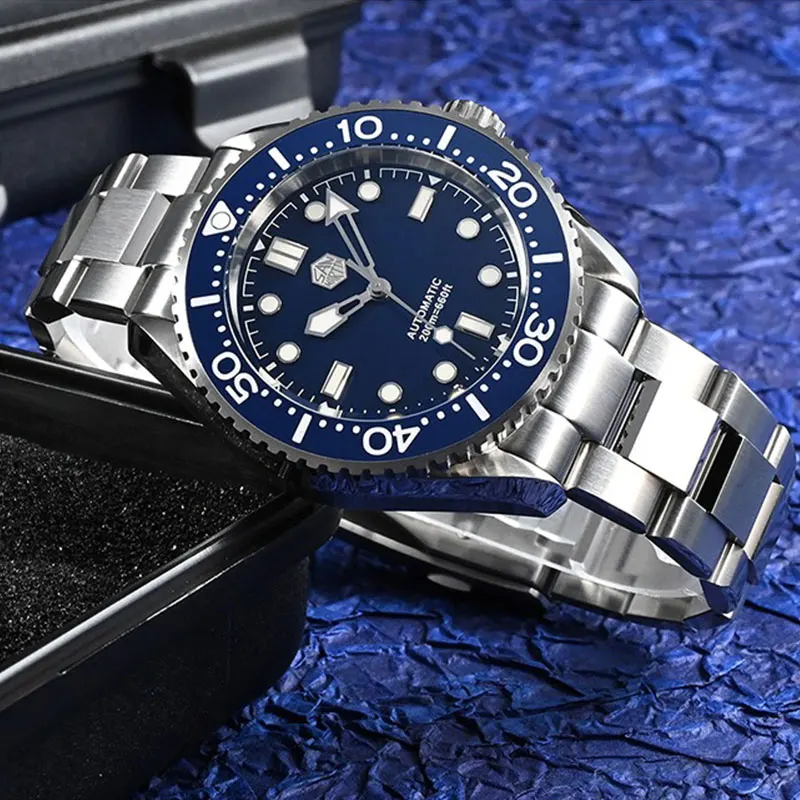 

San Martin Men Watch 41.5mm Diver Enamel Dial Top Brand Vintage Classic Luxury Miyota Automatic Mechanical 20 ATM BGW9 Luminous