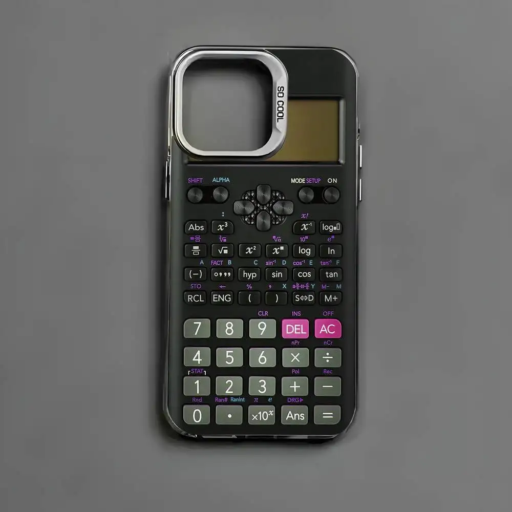 Multicolor Metallic Aurora Matte Laser Phone Case with Stylish Calculator Pattern