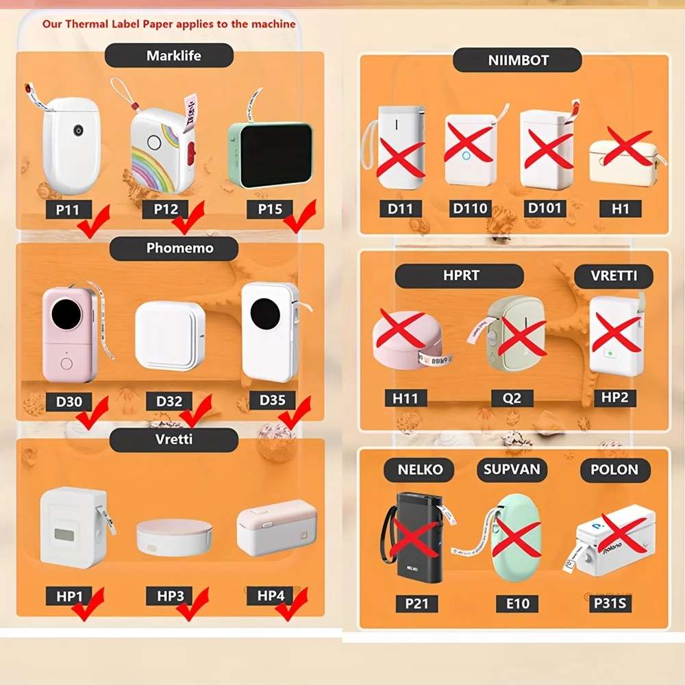 12x40mm 15x30mm White Gap Label Paper fit for P12 P15 Q2 D30 Q30 Label Maker Waterproof Self Adhesive Thermal Printer Sticker
