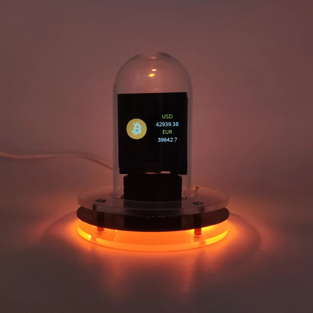 Weather Clock Mini Weather Clock Bitcoin Price Tracker Nixie Tube Alarm Clock with Colorful RGB Lights and WIFI Weather Station DIY Album and GIF Animations