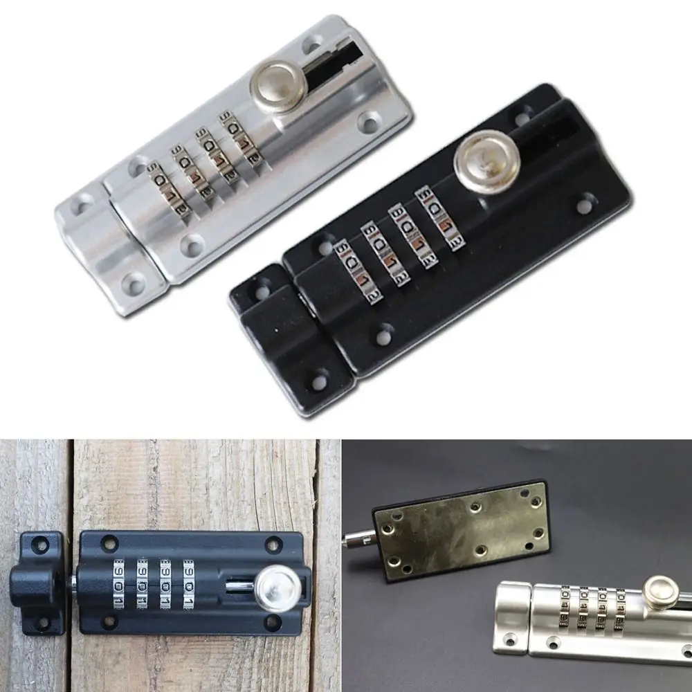 4 Digit Code Door Slide Latch Lock Combination Bolt Security Lock Password Door Security Locking Bolt