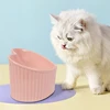 Ceramic Tilted Elevated Cat Bowl Heart Shape Anti Slip Cute for Cats Kitten Small Dogs Functional Width 14cm Handmade Pet Feeder 2