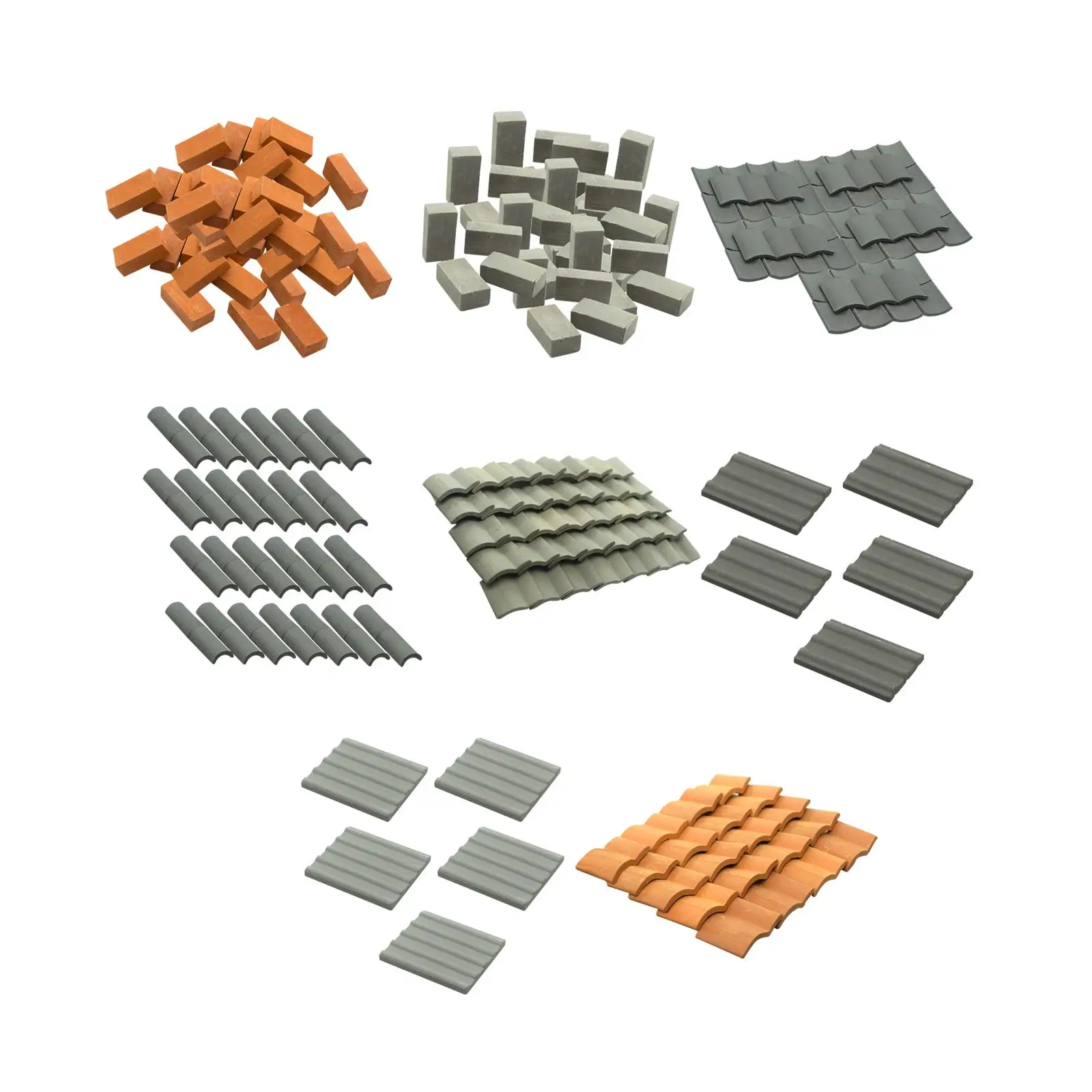 Mini Bricks Roof Tiles Dollhouse Decor Model Building Materials for Miniature Enthusiasts