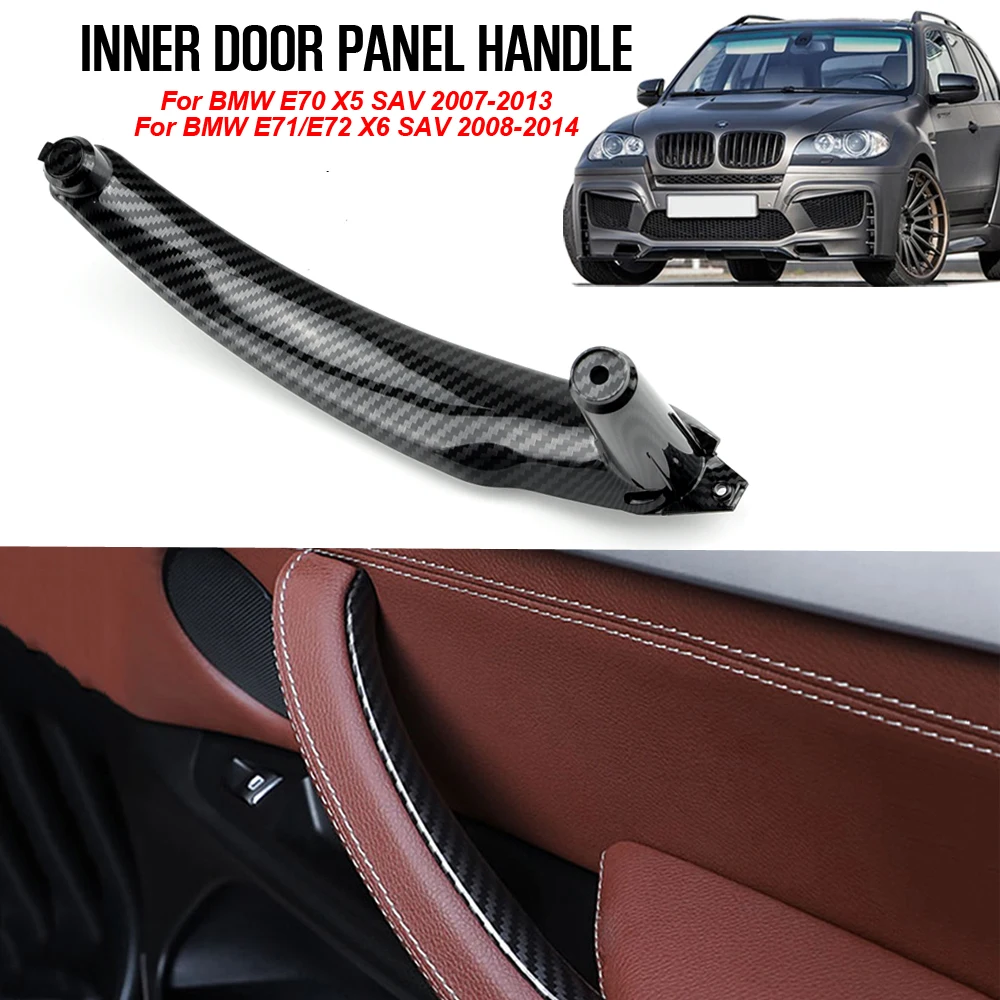 

Armrest Carbon Fiber For BMW E70 E71 E72 X5 X6 2007-2014 Car Interior Door Handle Inner Panel Pull Trim Cover