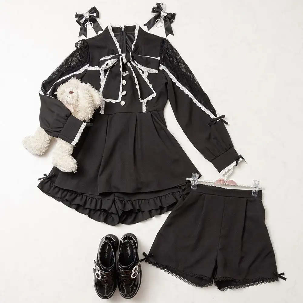 Spring Summer Autumn New Mine Leggings Cute Japanese Lace Shorts Loose Slimming Short Pants Elastic Waist Black Leggings Shorts