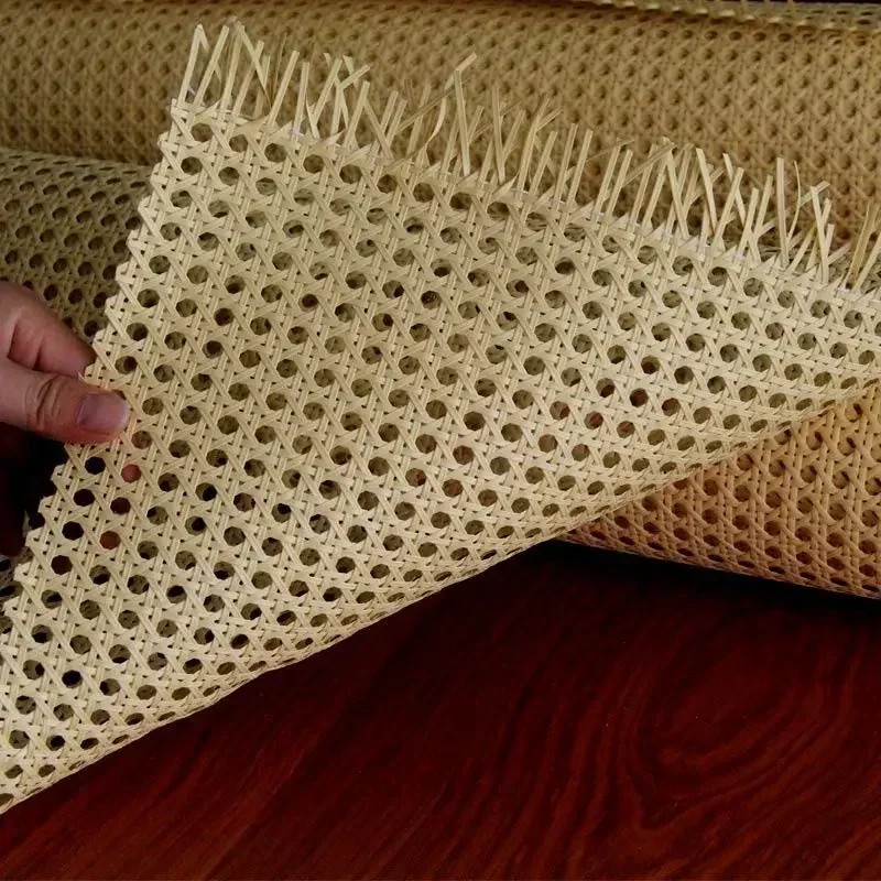 Rattan Cane Weaving Material Yellow Coffee Primary Color Vinyl Cane Webbing Wicker Grid Rattan Roll Weaving Material for Chair Cabinet Furniture Decor rattan cane weaving material rattan weaving material