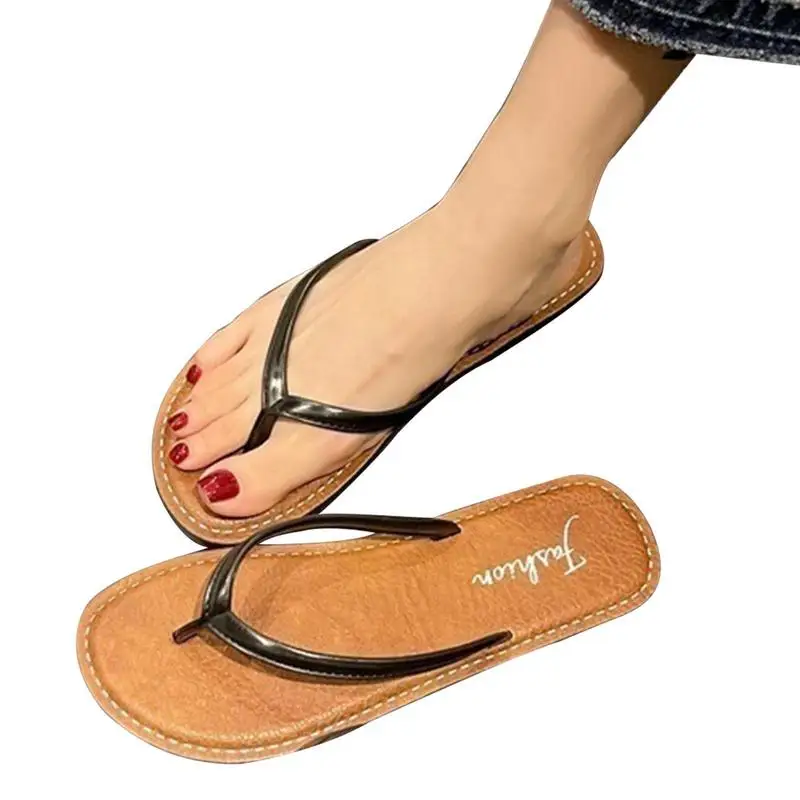 

Шлепанцы для женщин | Удобные тапочки из ПВХ на плоской подошве | Легкие Нескользящие сандалии для душа