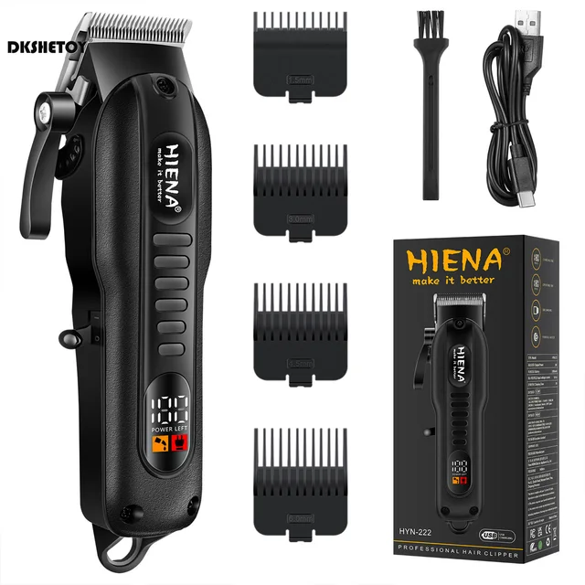 HIENA Professional Barber Clippers HYN-222 Low Noise Electric Clipper home appliance hair cutting Wet And Dry haircut_voghion.com