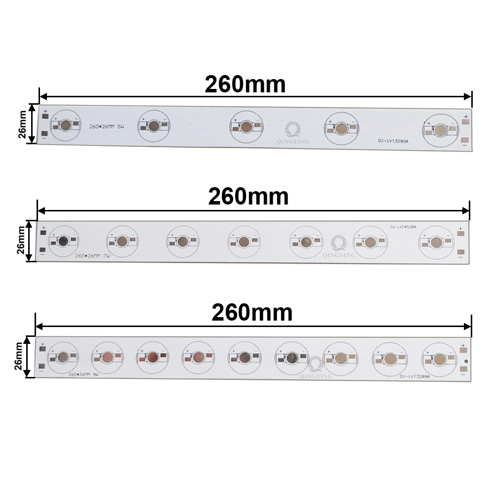 5pcs 높은 전원 LED PCB 알루미늄 기본 플레이트 3W 4W 5W 6W 7W 9W 12W 직사각형 방열판 117/260/460mm 수경법 수족관 튜브 DIY