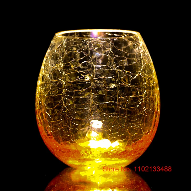 360ml Ice Cracked Whiskey Tasting Cup Vast Ocean Crystal Wine Glasses Imitated Crack Whisky Tumbler Beer Mug Vodka Liquor Teacup