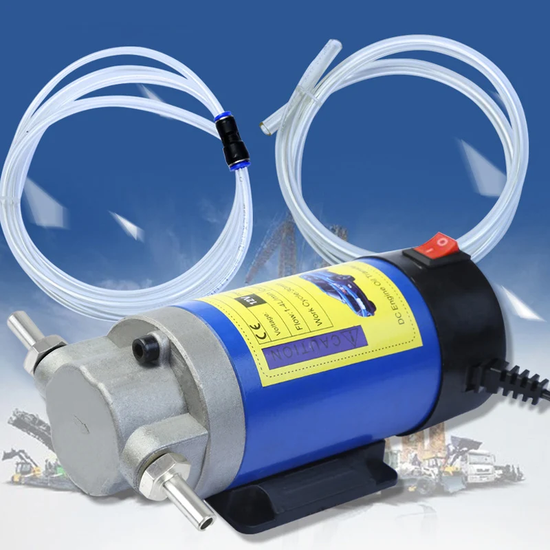 12V Electric Pump oil transfer pump oil extractor pump oil pump electric pump Scavenge Suction Transfer Change Pump Motor Oil Diesel Extractor Pump 100W 4L for Car Motorcycles Boats