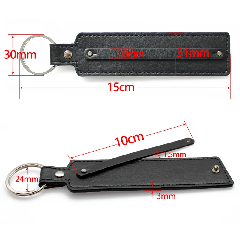 PU Leather Key Chain With 8mm Small Belt Fit For 8mm Slide Charm Slide Letters Women Men Christmas gifts