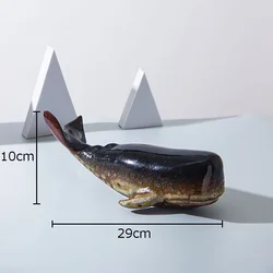 Elegant Ceramic Whale Sculpture - Modern Porcelain Desk and Room Decor Ornament (Whale)