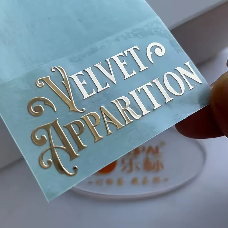 100PCS Transfer 3D Sticker Shiny Gold Silver Transfer Sticker Brand Company Wedding Personalized Stickers