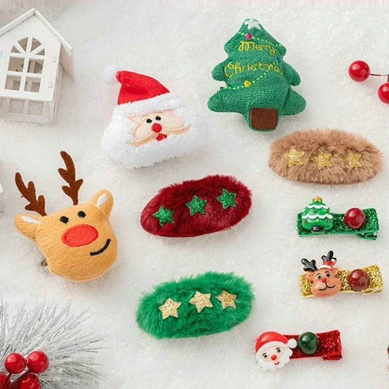 Creative Christmas Gift Set Antler Hairpin Brooch Hair Accessories Christmas Party Headwear Holiday Rubber Hair Accessories Gift