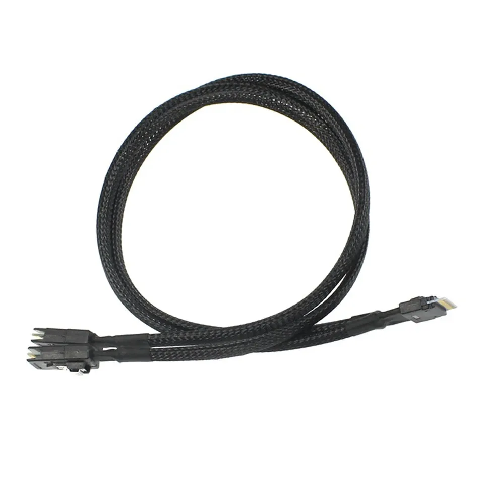 Cabo Pci-e Ultraport Slimline Mini Sas Slim 4.0 Sff8654 8i 74pin para Dual Sff9087 Pci-express - Imagem 3