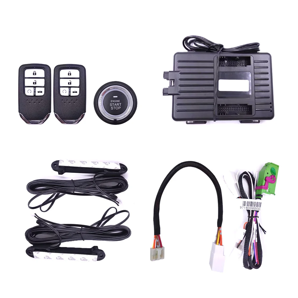 For Honda CRV Accord Odyssey Elysion Cride XR-V VEZEL Add Engine Push Start Stop Remote Starter Keyless Entry for honda accord crv vezel facelift engine remote start push to starter keyless access obd can bus type car accessories panel