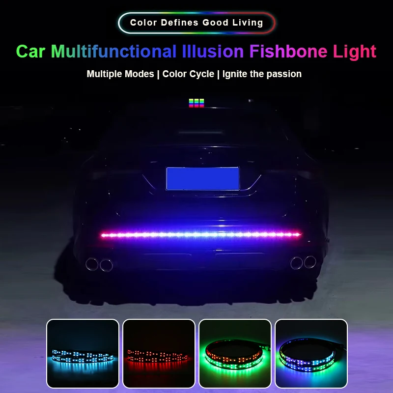 자동차 넓은 슈퍼 브라이트 화살표 LED 스트립, RGB 표시 경고등, 다이내믹 다채로운 외부 장식, 앰비언트 라이트, 12V, 24V