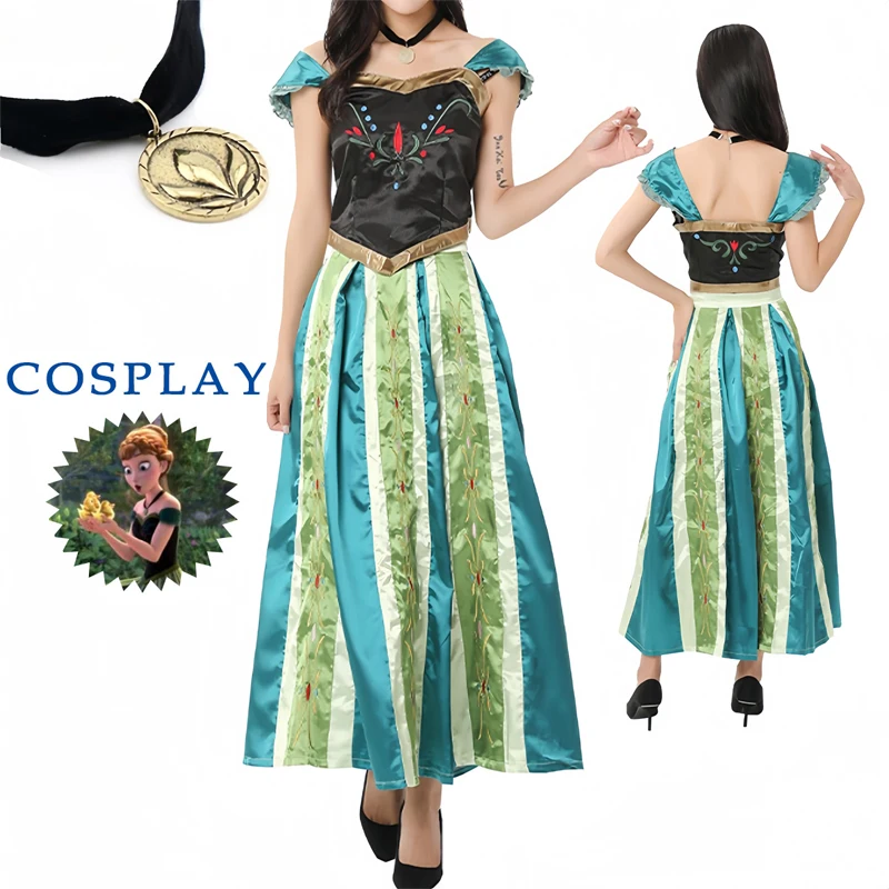 Costume Da Principessa Anna Da Donna Halloween Christmas Cosplay Fancy Dress Incoronation