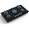 36" 5 Burner Gas Cooktop Built-in Stove Top Tempered Glass Panel NG/LPG Auto Ignition Hob Universal Nozzle Stainless Steel 1