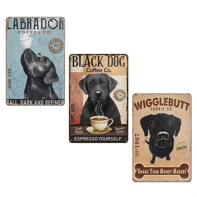 Labrador Retriever Dog È Il Momento Di Camminare Il Cane Divertente Vintage Metal Sign Home Kitchen Bar Farmhouse Ranch Club Cave Wall Decor