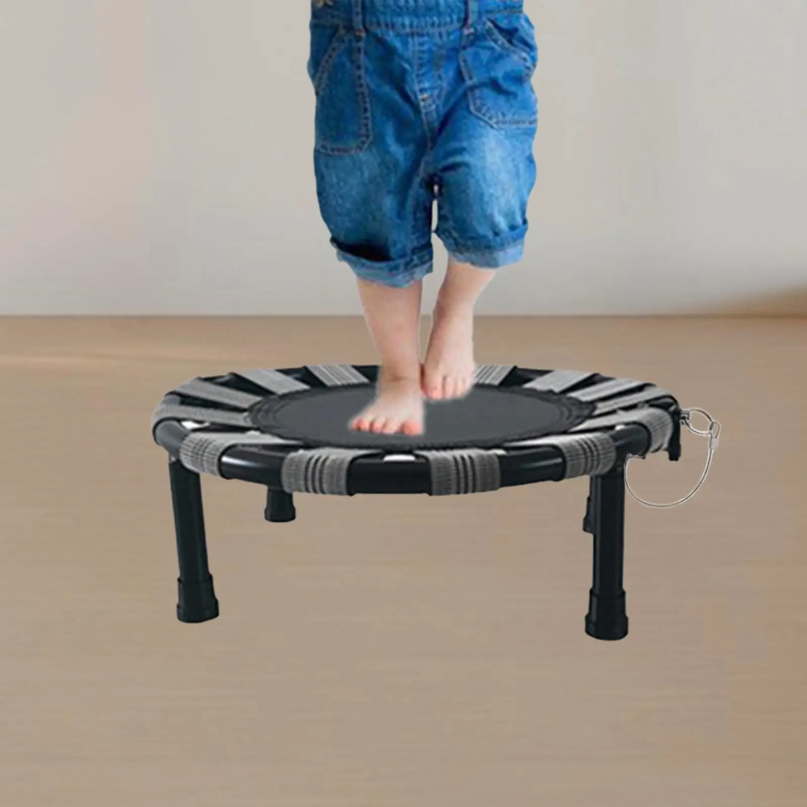 Min Trampoline Compact Toy for Children Metal Frame for Kids Adults Stool Folding for Indoor Outdoor Exercise Workout Play Yard