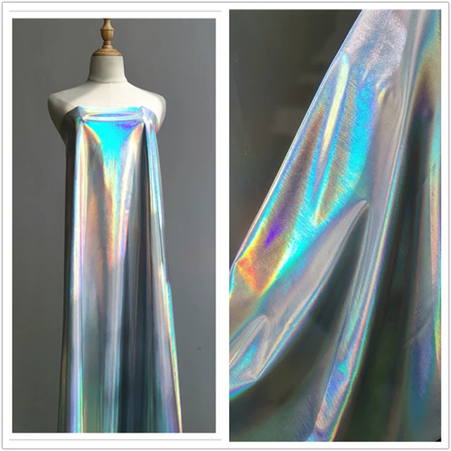 Iridescent Spandex Fabric Stretch  Shiny Fabric Holographic Spandex -  3/5/10m Fabric - Aliexpress