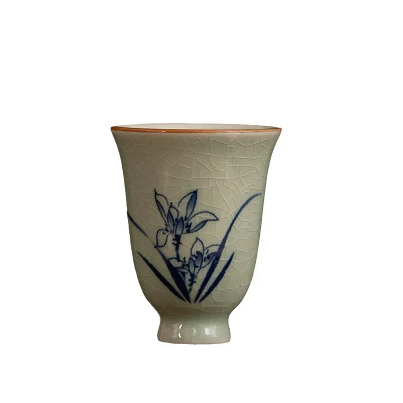 Chinese Ceramic Tea Cup Orchid Bamboo Chrysanthemum Beauty Plum Teaware Kitchen Dining Bar Pottery Grackle Glaze Teacups