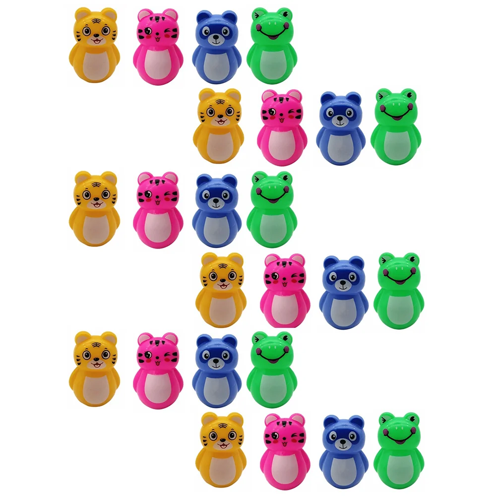 24 Pcs Decorations Tumbler Toy Child Mini Animal Sculpture Abs Babydoll Desktop Adornment 2