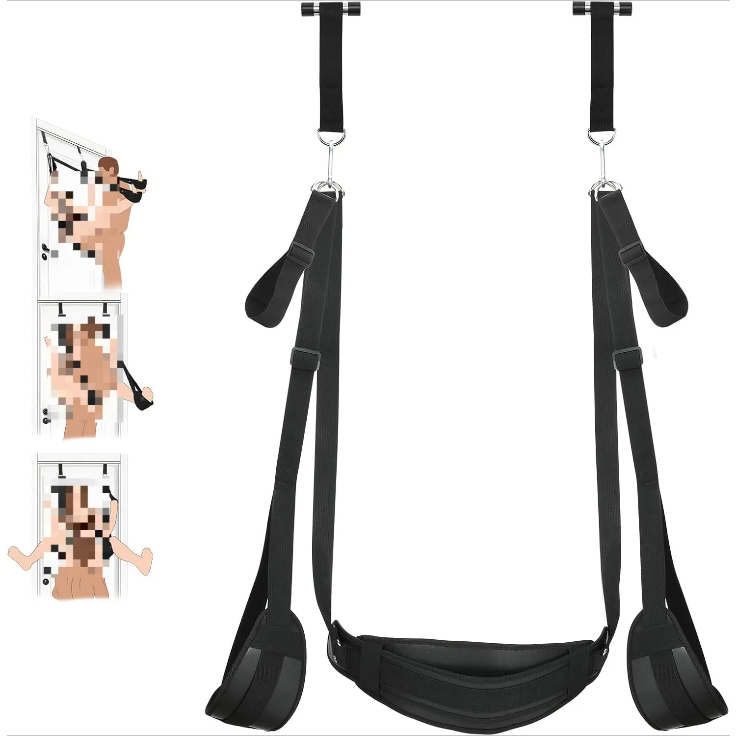 BDSM Door Sex Toys Sex Swing Bondage Leather Soft Plush Slings with Adjustable Straps Hanging Door Handcuffs Leg Restraints