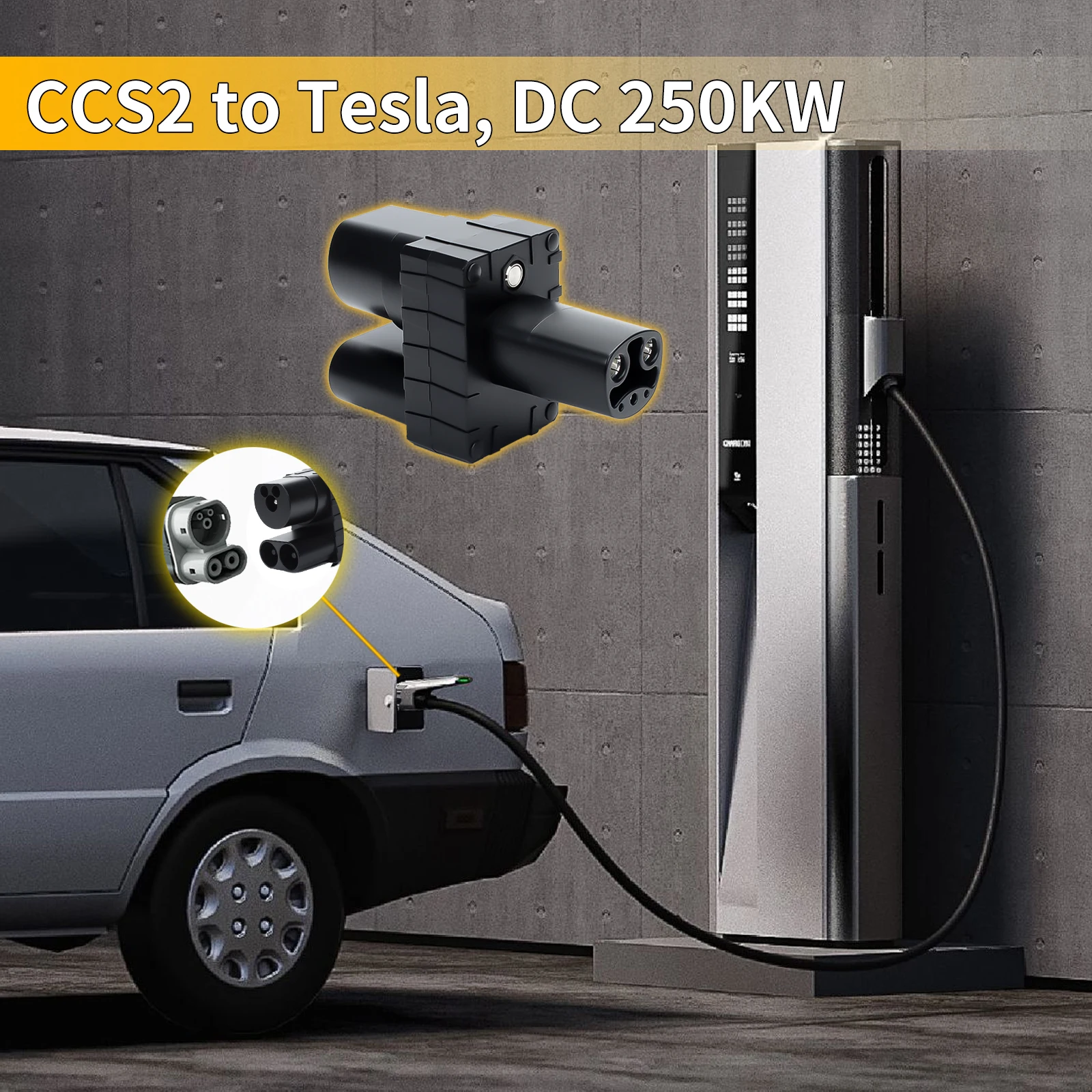 ev charging adapter CCS2 to Tesla EV Charging Adapter 250A CCS2 Combo Tesla Convertor for Car Charger Adapterr