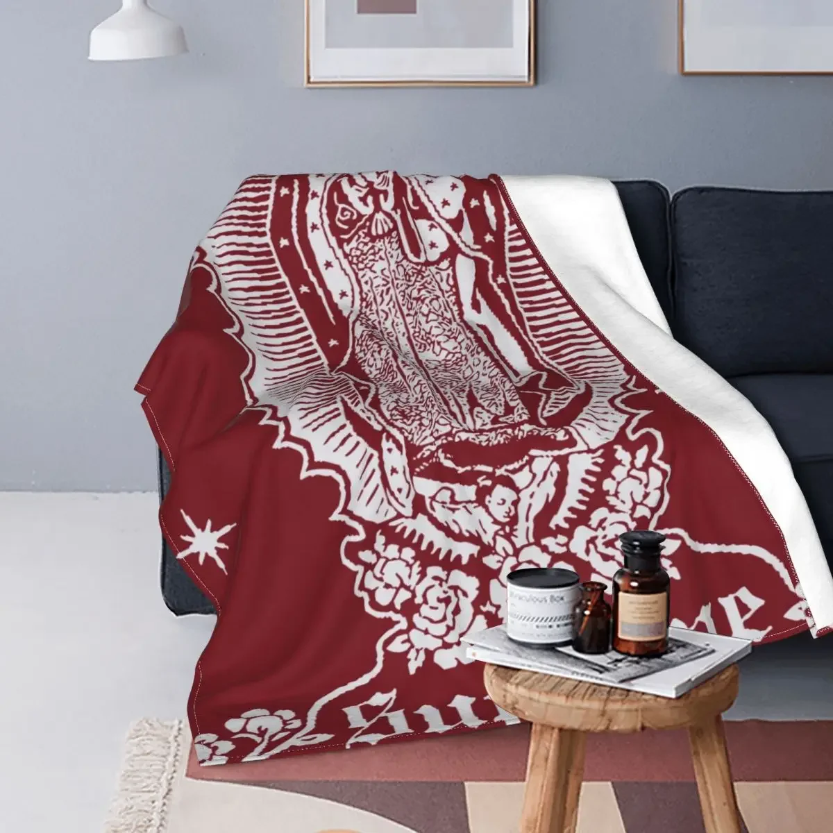 

Virgin Mary Blankets Fleece Winter Christian Saviour Multi-function Lightweight Throw Blankets for Sofa Car Bedspread