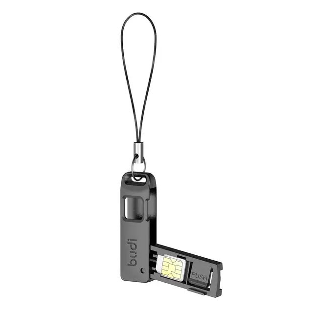 BUDI Anti-Lost Sim Card Eject Pin Needle Storage Box Universal Mobile Phone Steel Ejector Pin SIM TF Card Tray Opener Keyring - Image 3