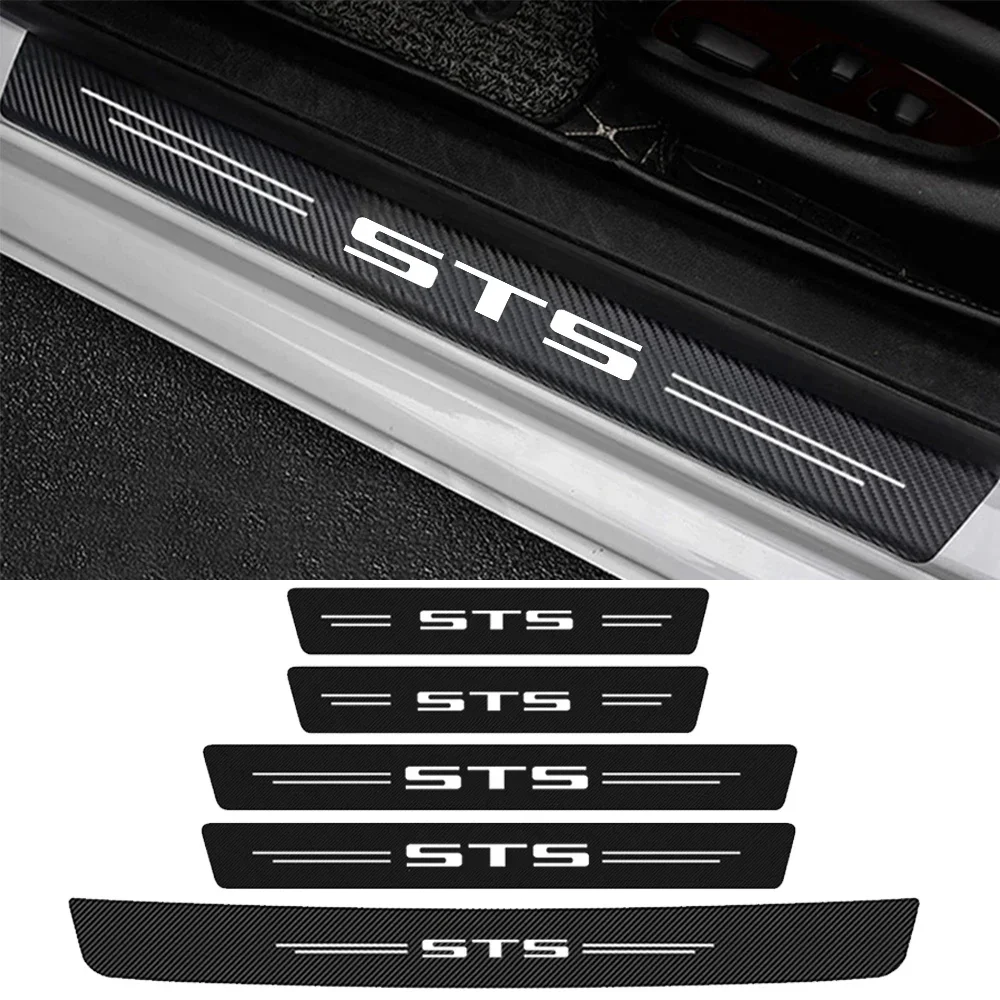 

5 шт., защитные наклейки из углеродного волокна для Cadillac STS 2021 2020 2019 2018 2017 2016