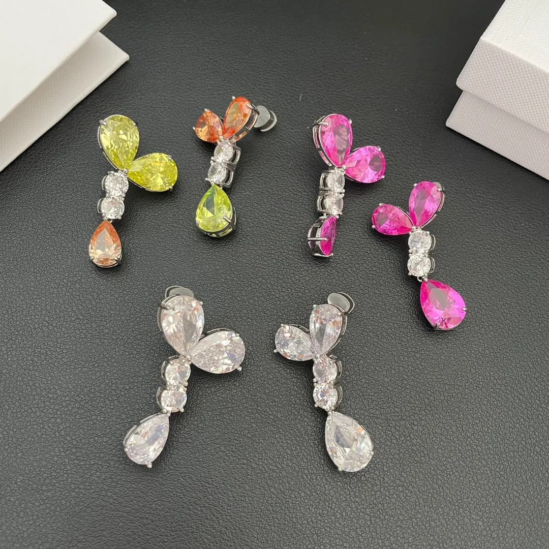 

Earrings Fashion Ethos Light Luxury Drop Multi-Colored Stud Piercing Aretes De Mujer Pendientes Brincos Boucles D’Oreille Femmes