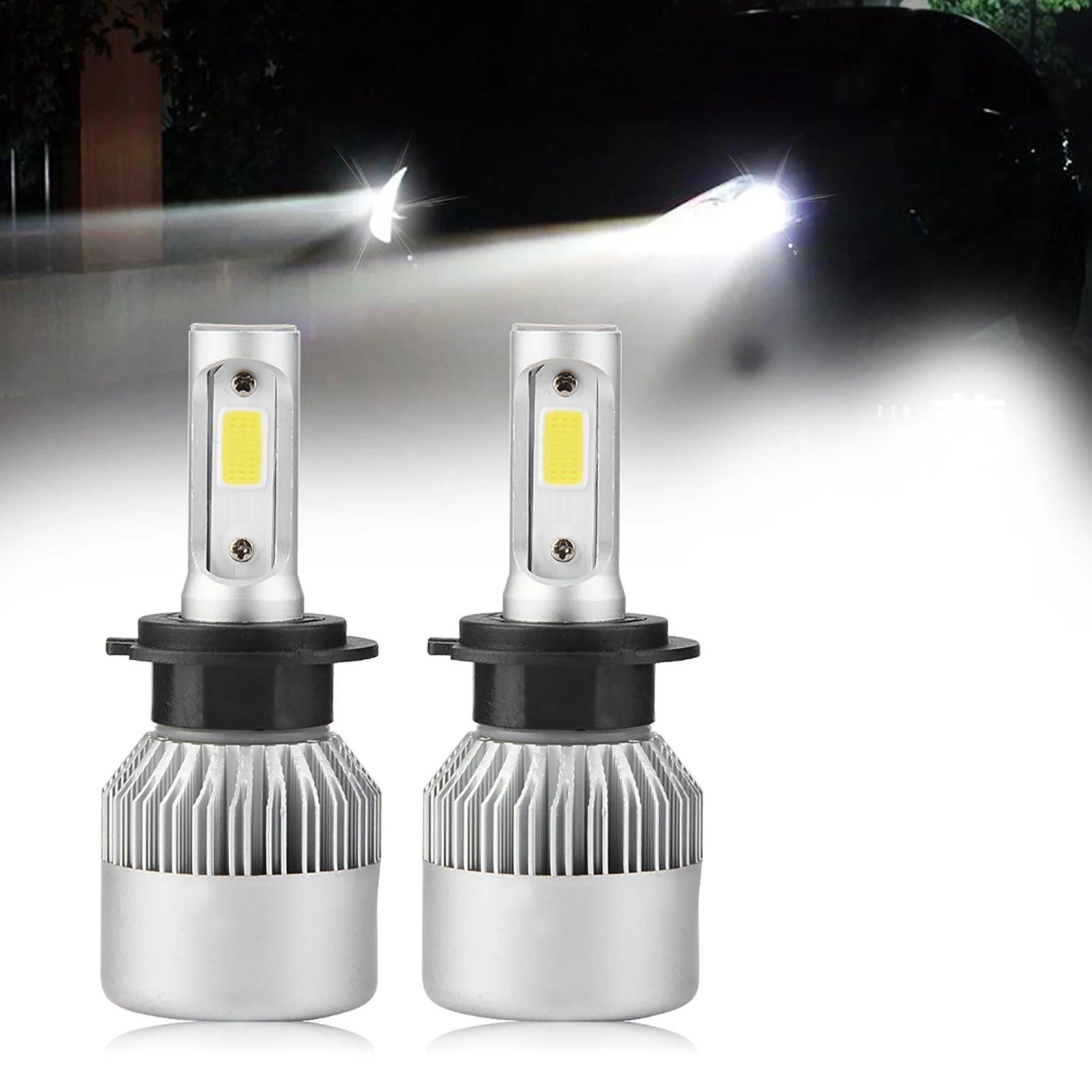 1 쌍의 자동차 H7 LED 헤드라이트 자동 전구 6000K 실버 36W 8000LM 헤드라이트 자동차 헤드라이트 전구 자동차 액세서리