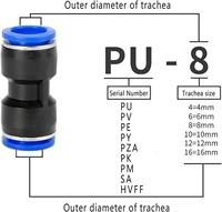 5PCS Pneumatic Fitting Pipe Air Connector Tube Quick Release Fitting Push In Hose Plastic 4/6/8/10/12mm Air Hose Connectors 2