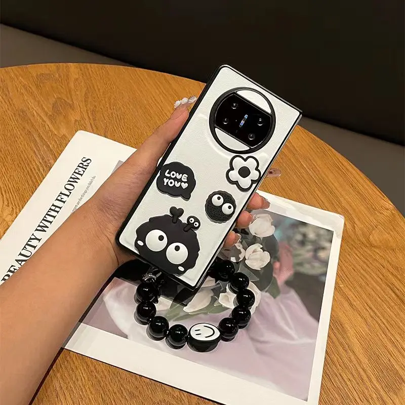 Κορεατικά Kawaii λουλούδι άνθρακα χάντρες μπάλα βραχιόλι αλυσίδα θήκη τηλεφώνου για huawei mate x5 mate x3 mate x2 δερμάτινη θήκη funda_voghion.com