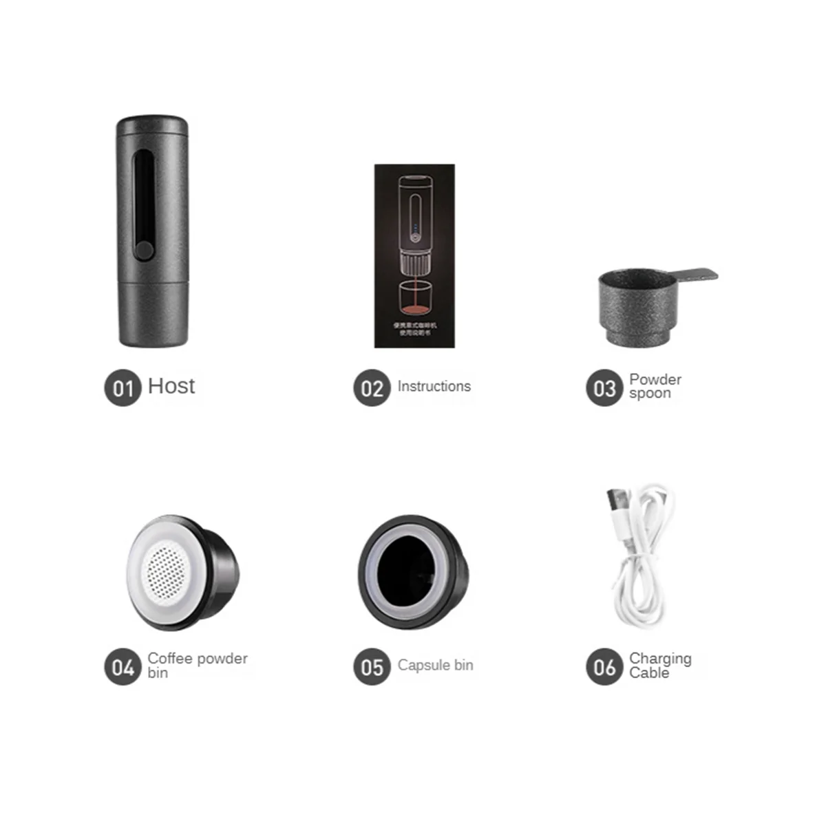 Macchina Da Caffè Elettrica Portatile Per Auto E Casa Macchina Per Caffè Espresso Capsule Caffè In Polvere Campeggio Da Viaggio A Doppio Uso-B