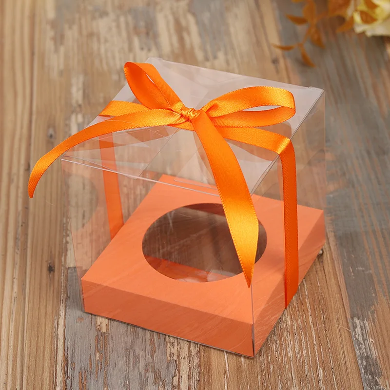 12Pcs Gold and Silver Clear Plastic Cupcake Packaging Boxes, Cake Favor Containers, Tra... - SKU PCPB1722 - UGI Packaging