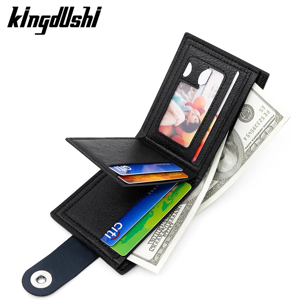 Men's Bifold Magnetic Wallet with Zippered Coin Pouch and Multiple Card Slots