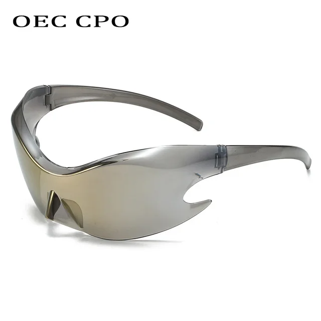 Túlméretezett Védőszemüvegek Punk Y2K Napszemüveg Férfiak Divat 2000 Márka Tükrök Sport Női Rimless Szemüveg Árnyalatok - Image 3