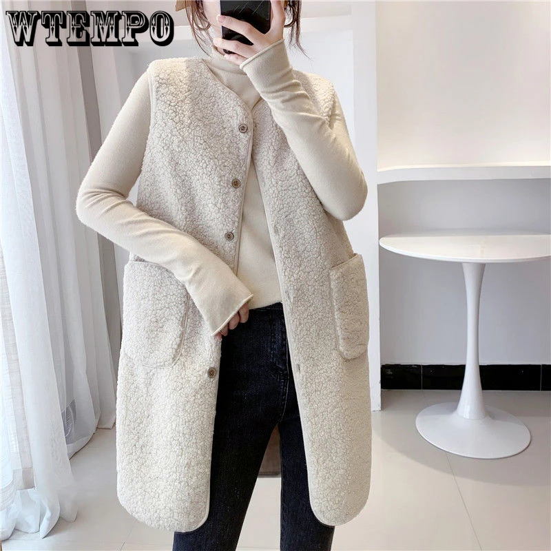 

Lamb Fur Vest Women's Mid-length Winter Fur One Loose Vest Coat Drop Shipping