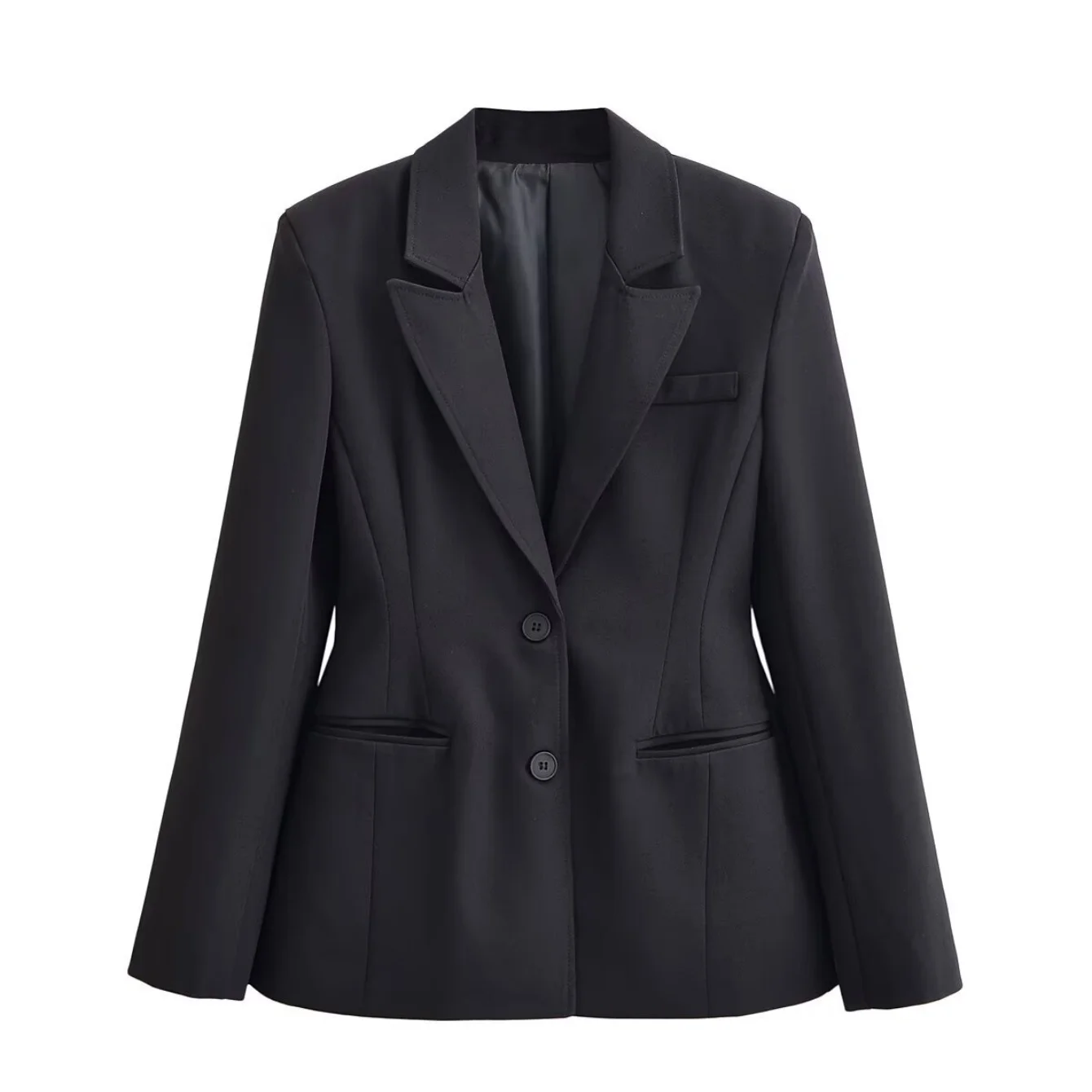 Ladies' Curved Knife Style Casual Suit Pants Set Or Women'S Shoulder Padded Slim Blazers Jacket Or High Waisted Suit Trousers