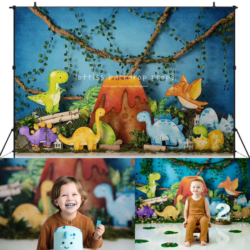 Dinosaur Park Backdrop Kids Baby Birthday Cake Samsh Props Child Adult Photocall Decors Photostudio Dinosaurs Background photo backdrop
