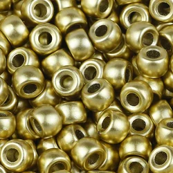 Vibrant Large Hole Pony Beads for DIY Jewelry and Crafting (Gold)