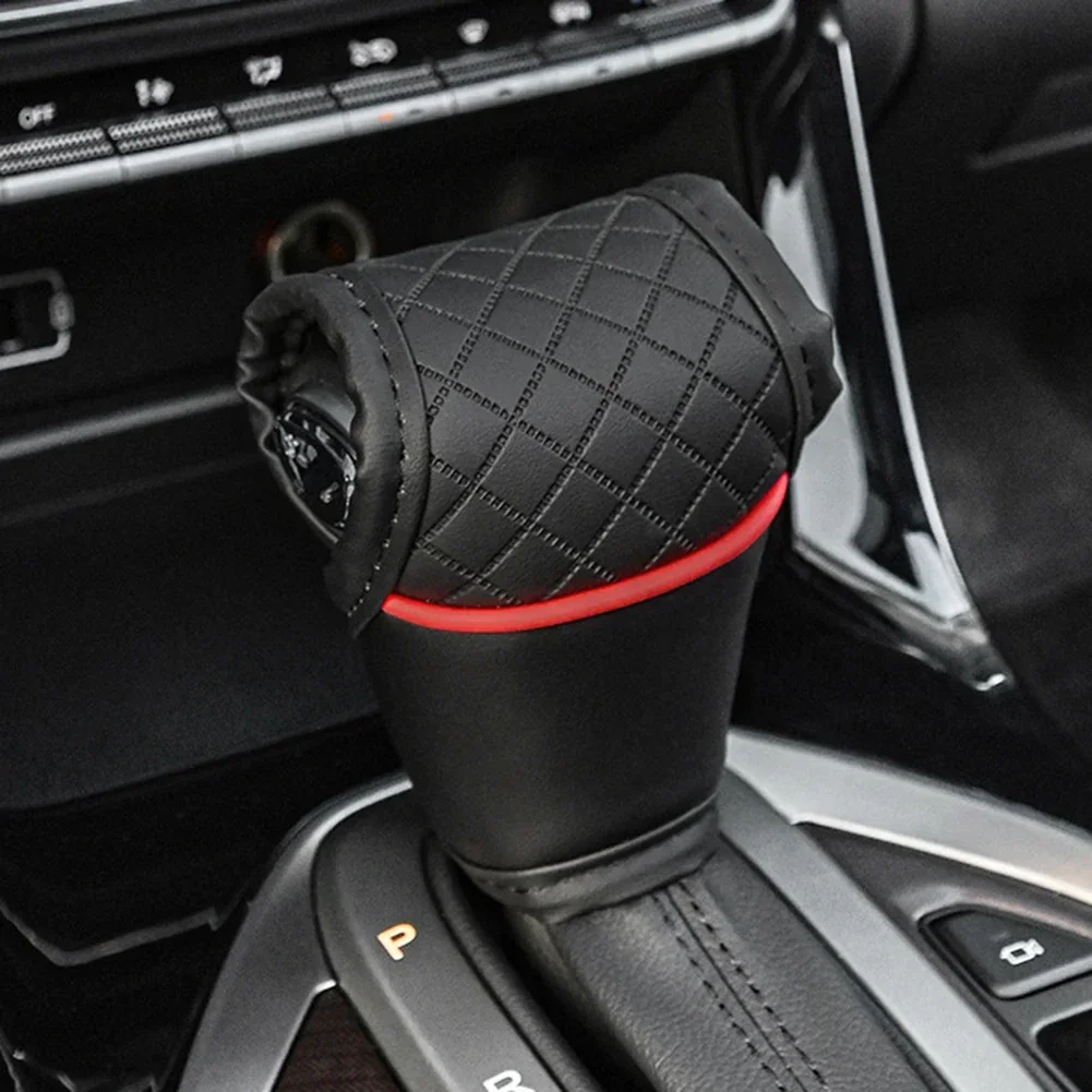 Universal Car Gear Shift Cover PU Leather NonSlip Dustproof Shifter Knob Protector Gear Lever Interior Accessories Boot