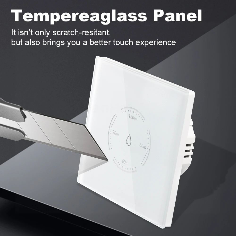 Tuya WiFi Smart EU Boiler Switch 40A EU Standard Smart Water Heater Touch Switch With Countdown Function For Alexa Google Home