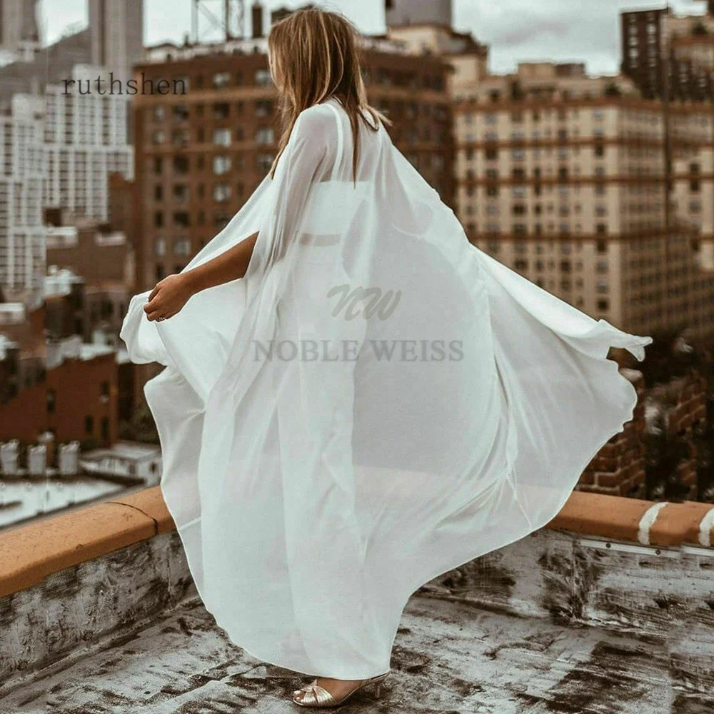 Chiffon Gauze Shawl wrapped in BOLERO Floor-Length Bridal Wedding jacket Customized