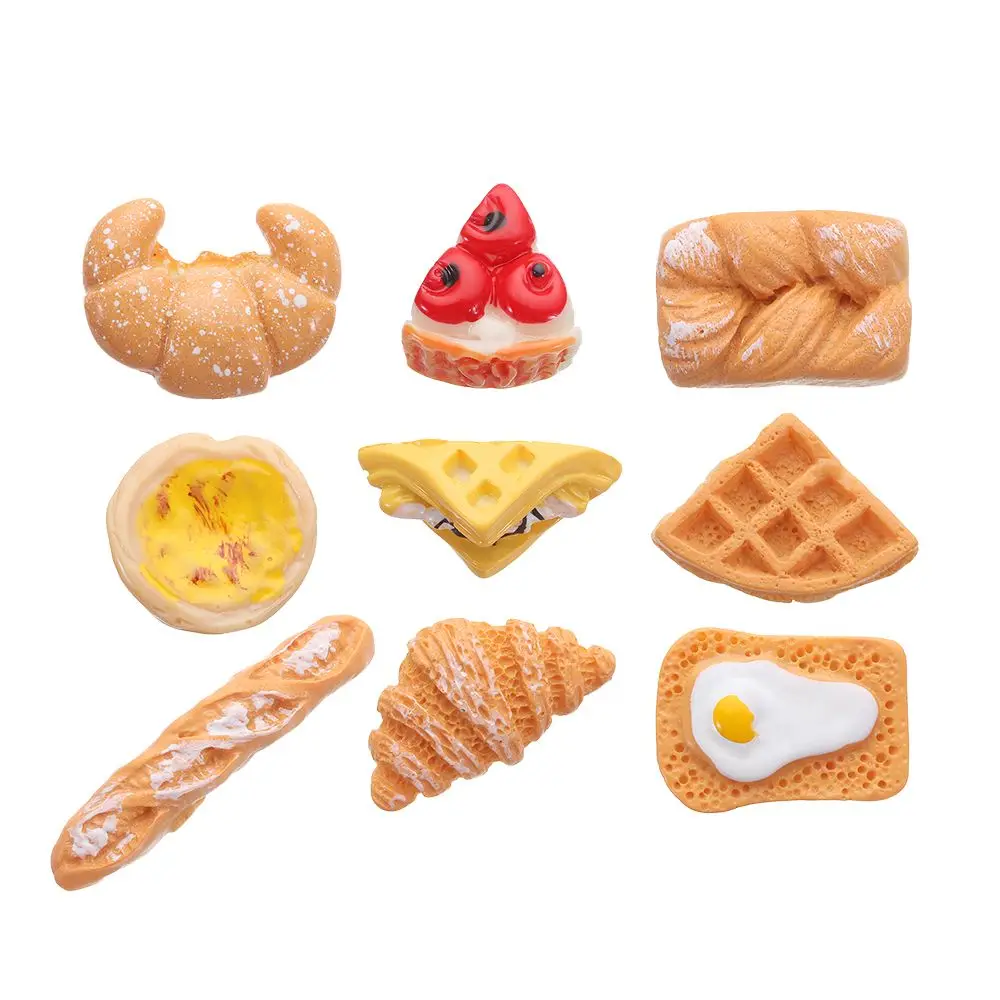 Mini Resin Bread Dollhouse Accessories for DIY Jewelry Making